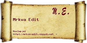 Mrkva Edit névjegykártya